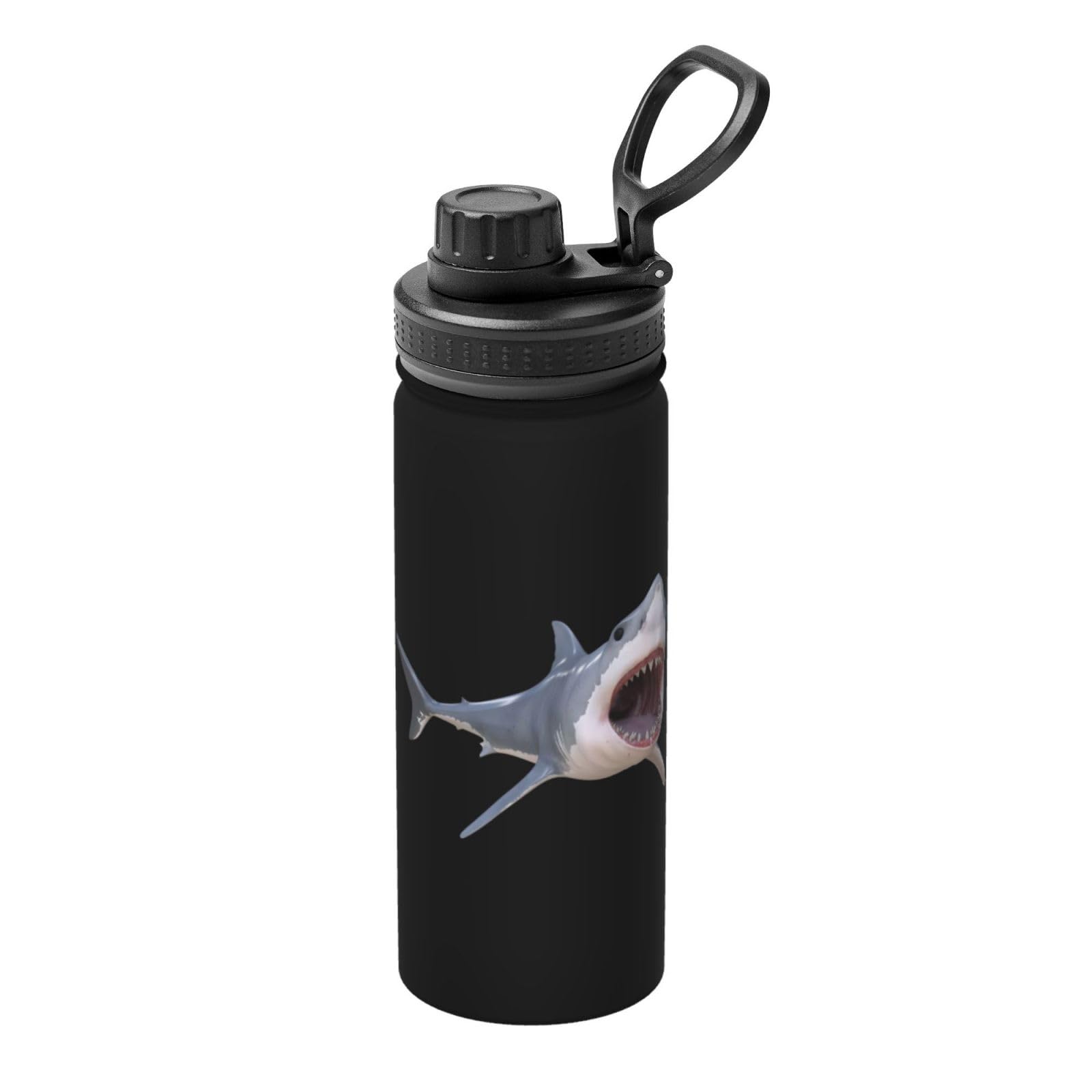 Amazon｜水筒 500ml さめ サメ Shark ステンレスボトル 魔法瓶 蓋付き